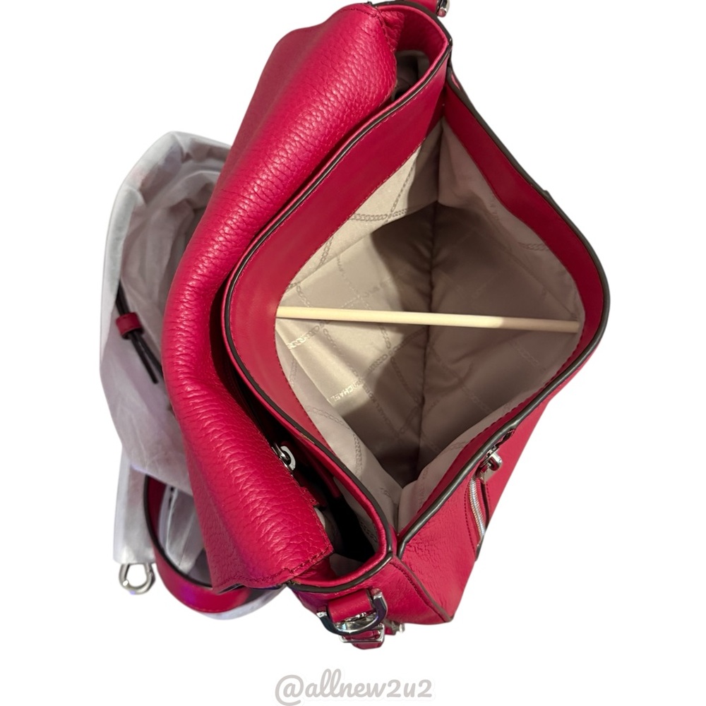 Michael Kors Medium Evie Flap Shoulder Bag Bright Red (pink) HP - Picture 13 of 14